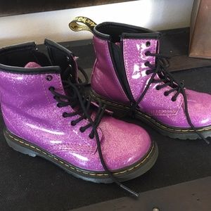 Dr. Martens Pink Glitter Boot - Girls 10T